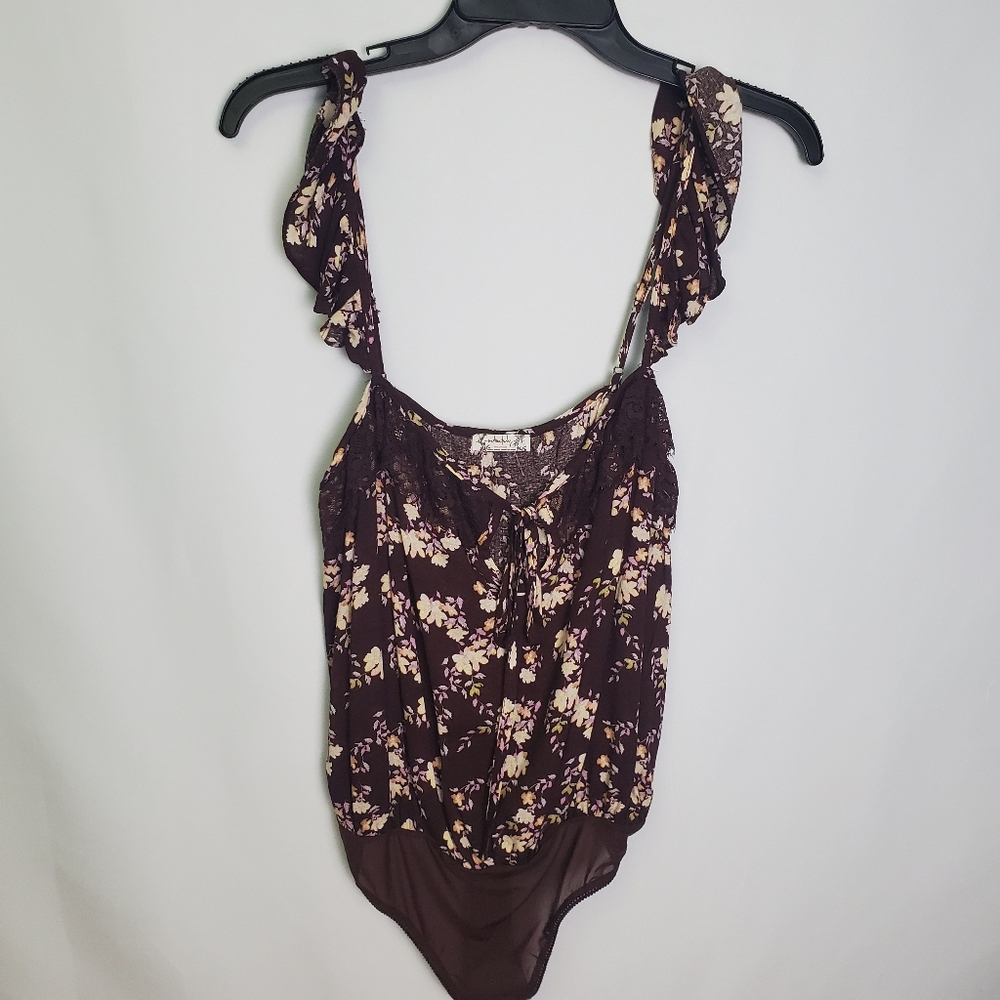 Intimately Free People Floral Lace Bodysuit Size Small